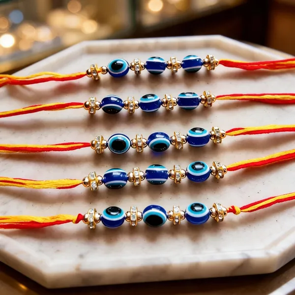 Blue_And_Red_Rakhi,_Lumba,_Bracelet_Alloy_For_Brother_And_Sister-In-Law_Pack_Of_2