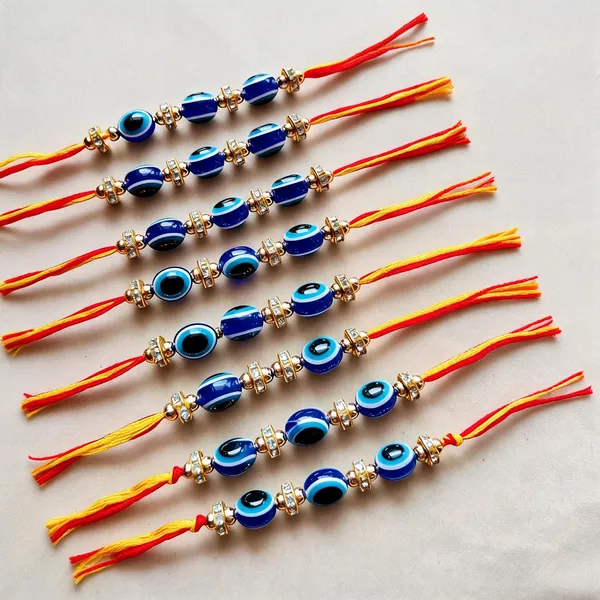 Blue_And_Red_Rakhi,_Lumba,_Bracelet_Alloy_For_Brother_And_Sister-In-Law_Pack_Of_2