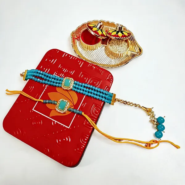 Sky_Blue_Rakhi_Alloy_For_Brother_And_Sister-In-Law_Pack_Of_1