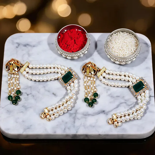 Green_And_White_Rakhi,_Lumba,_Bracelet,_Chawal_Roli_Pack_Alloy_For_Unisex_Pack_Of_2