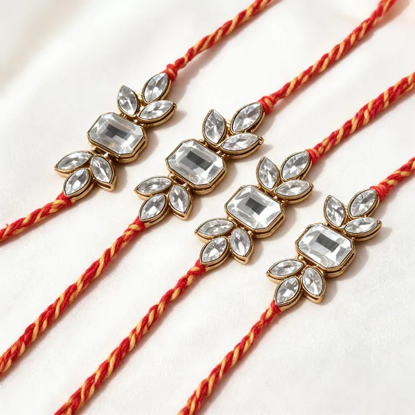 White_Rakhi,_Lumba,_Bracelet_Alloy_For_Brother_And_Sister-In-Law_Pack_Of_2