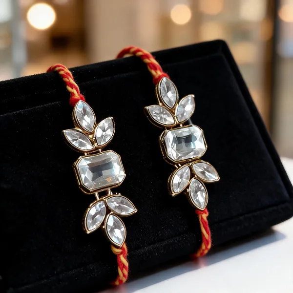 White_Rakhi,_Lumba,_Bracelet_Alloy_For_Brother_And_Sister-In-Law_Pack_Of_2