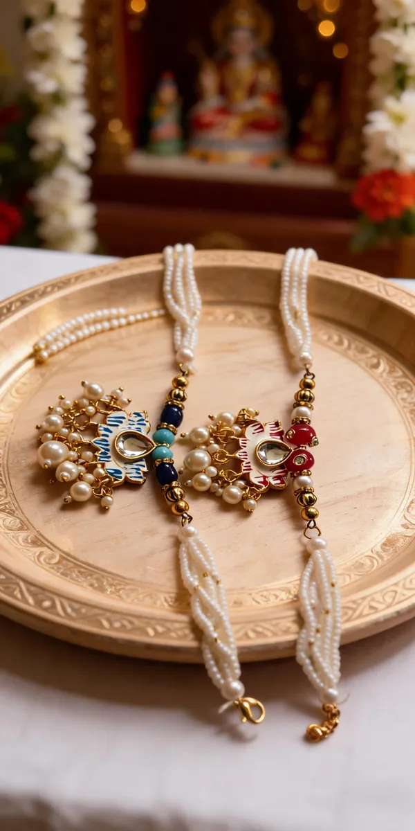 Green_And_White_Rakhi,_Lumba_Alloy_For_Brother_And_Sister-In-Law_Pack_Of_2