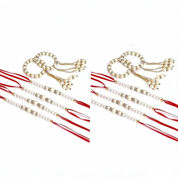 White_Rakhi,_Lumba,_Bracelet_Alloy_For_Brother_And_Sister-In-Law_Pack_Of_2