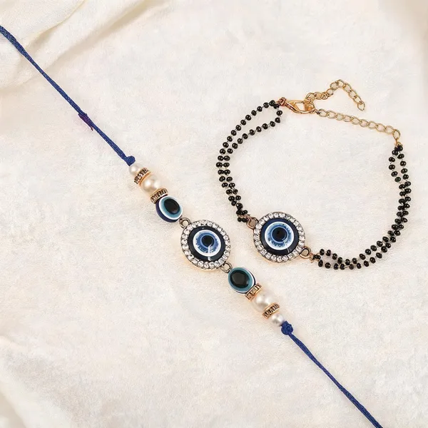 Blue_And_White_And_Black_Rakhi,_Lumba,_Bracelet,_Chawal_Roli_Pack_Alloy_For_Brother_And_Sister-In-Law_Pack_Of_2