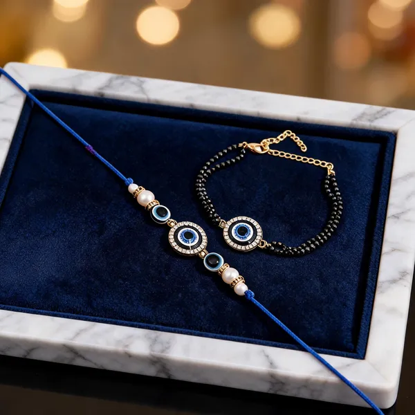 Blue_And_White_And_Black_Rakhi,_Lumba,_Bracelet,_Chawal_Roli_Pack_Alloy_For_Brother_And_Sister-In-Law_Pack_Of_2