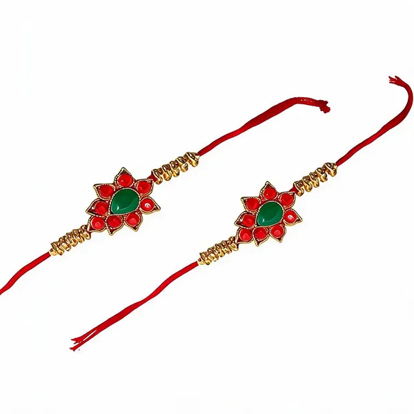 Red_And_Green_Rakhi_Alloy_For_Women_And_Men_Pack_Of_2
