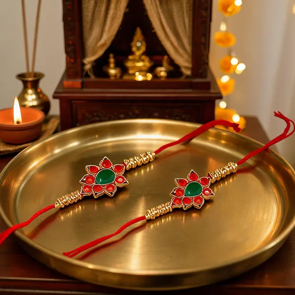 Red_And_Green_Rakhi_Alloy_For_Women_And_Men_Pack_Of_2