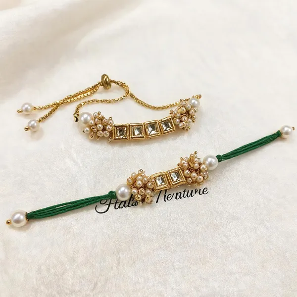 Green_Rakhi,_Lumba,_Bracelet_Alloy_For_Brother_And_Sister-In-Law_Pack_Of_2