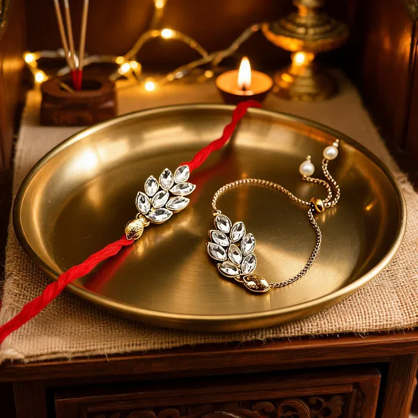 White_Rakhi_Alloy_For_Brother_And_Sister-In-Law_Pack_Of_2