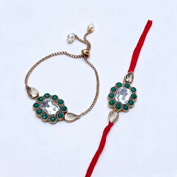 Green_Rakhi_Alloy_For_Brother_And_Sister-In-Law_Pack_Of_2