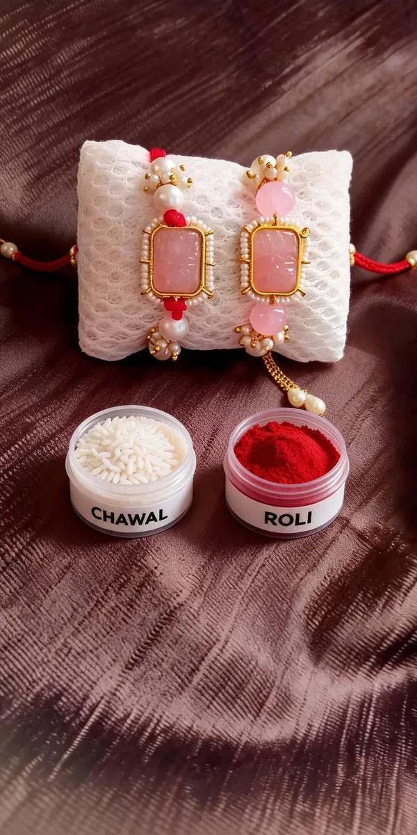 Light_Pink_Rakhi,_Lumba,_Bracelet,_Chawal_Roli_Pack_Alloy_For_Brother_And_Sister-In-Law_Pack_Of_2