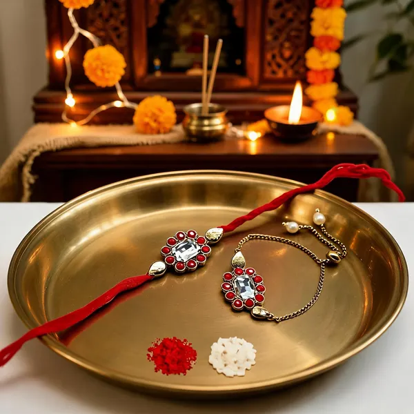 White_And_Red_Rakhi_Alloy_For_Brother_And_Sister-In-Law_Pack_Of_2
