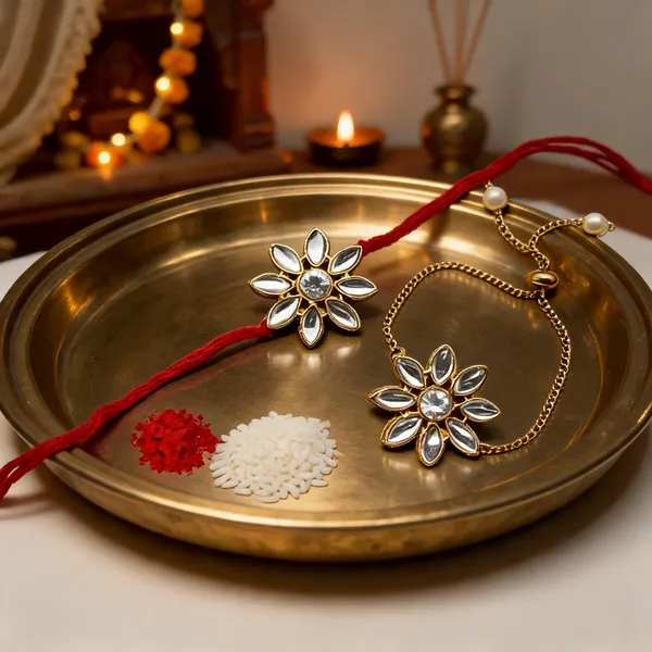 White_Rakhi_Alloy_For_Brother_And_Sister-In-Law_Pack_Of_2
