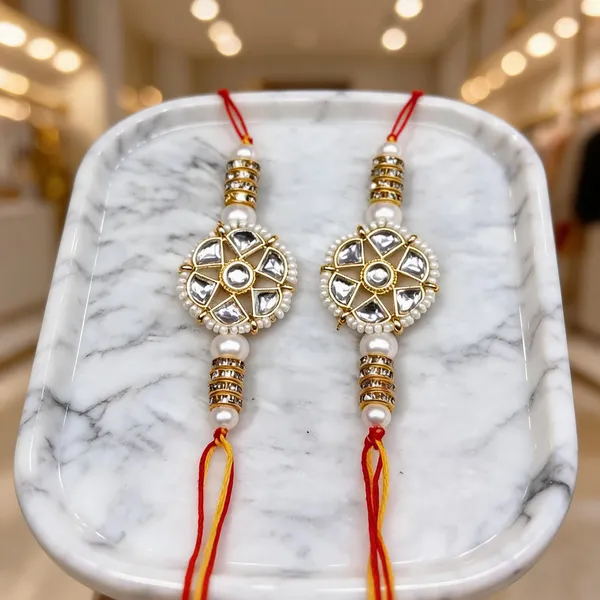 White_And_Red_Rakhi,_Lumba,_Bracelet,_Chawal_Roli_Pack_Alloy_For_Brother_And_Sister-In-Law_Pack_Of_2