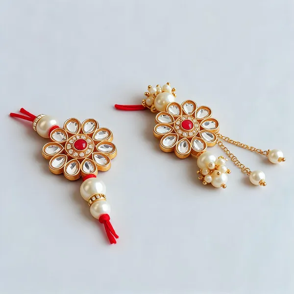 White_And_Maroon_Rakhi,_Lumba_Alloy_For_Brother_And_Sister-In-Law_Pack_Of_2