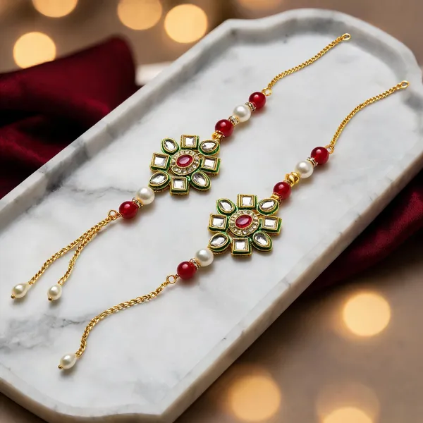 Red_And_White_Rakhi,_Lumba,_Bracelet,_Chawal_Roli_Pack_Alloy_For_Brother_And_Sister-In-Law_Pack_Of_2