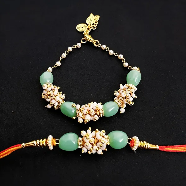Lion_Green_Rakhi,_Lumba,_Bracelet,_Chawal_Roli_Pack_Alloy_For_Brother_And_Sister-In-Law_Pack_Of_2