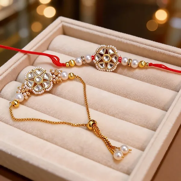 White_Rakhi,_Lumba,_Bracelet,_Chawal_Roli_Pack_Alloy_For_Brother_And_Sister-In-Law_Pack_Of_1