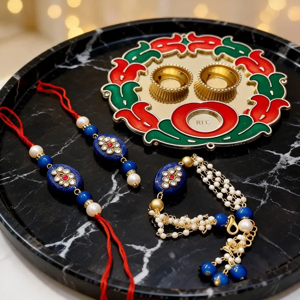 Blue_And_Golden_Rakhi,_Lumba,_Bracelet,_Thali,_Bluetooth_Rakhi_Alloy_For_Brother_And_Sister-In-Law_Pack_Of_1