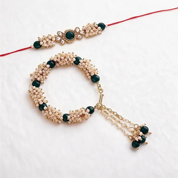 Green_And_Red_Rakhi,_Lumba,_Bracelet_Alloy_For_Brother_And_Sister-In-Law_Pack_Of_2