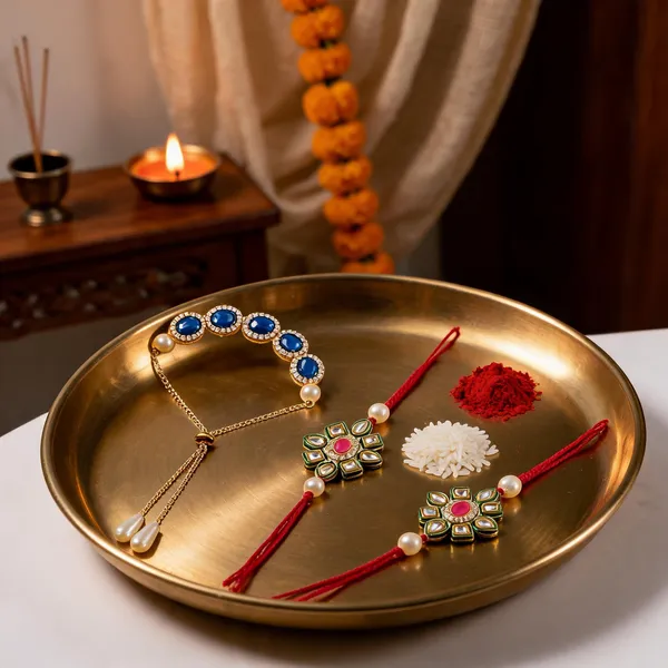 Blue_And_White_Rakhi_Alloy_For_Brother_And_Sister-In-Law_Pack_Of_2