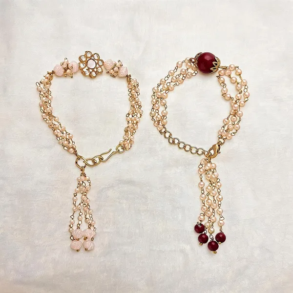 White_And_Maroon_Rakhi,_Bracelet_Alloy_For_Brother_And_Sister-In-Law_Pack_Of_1