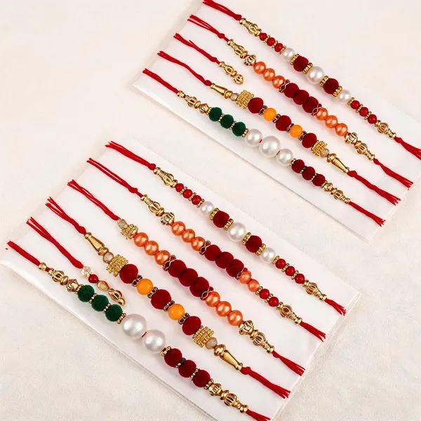 Multicolor_Rakhi,_Lumba,_Bracelet,_Bluetooth_Rakhi,_Chawal_Roli_Pack_Alloy_For_Brother_And_Sister-In-Law_Pack_Of_2