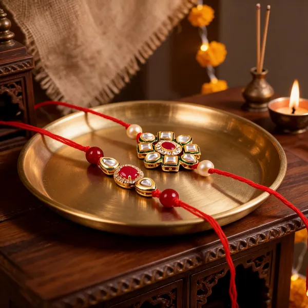 Dark_Pink_And_White_Rakhi_Alloy_For_Brother_And_Sister-In-Law_Pack_Of_2