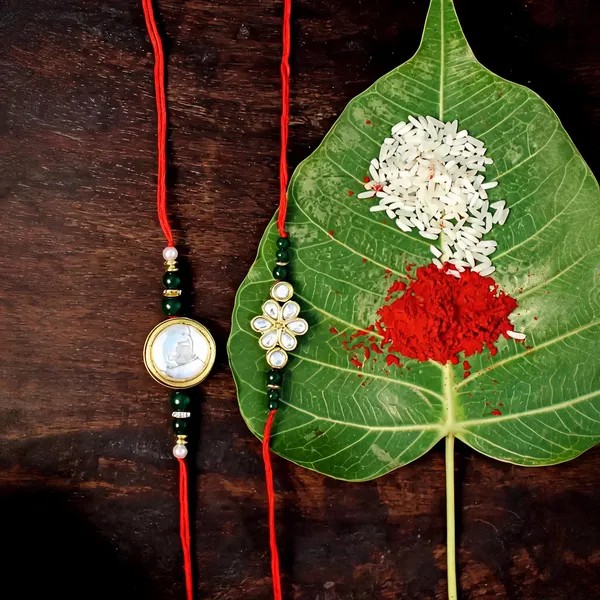 White_Rakhi,_Lumba,_Bracelet,_Bluetooth_Rakhi,_Chawal_Roli_Pack_Alloy_For_Brother_And_Sister-In-Law_Pack_Of_2