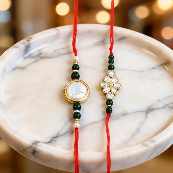 White_Rakhi,_Lumba,_Bracelet,_Bluetooth_Rakhi,_Chawal_Roli_Pack_Alloy_For_Brother_And_Sister-In-Law_Pack_Of_2