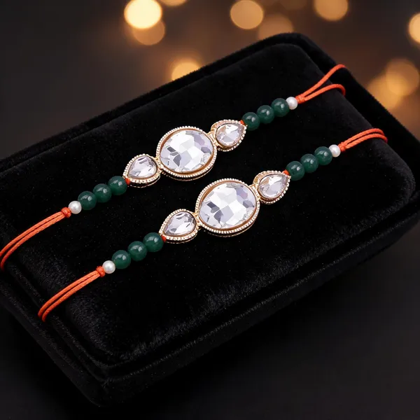 Multicolor_Rakhi,_Lumba,_Bracelet,_Bluetooth_Rakhi,_Chawal_Roli_Pack_Alloy_For_Brother_And_Sister-In-Law_Pack_Of_2