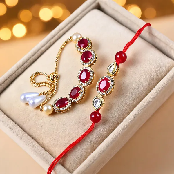 Yellow_Rakhi,_Bracelet_Alloy_For_Brother_And_Sister-In-Law_Pack_Of_2
