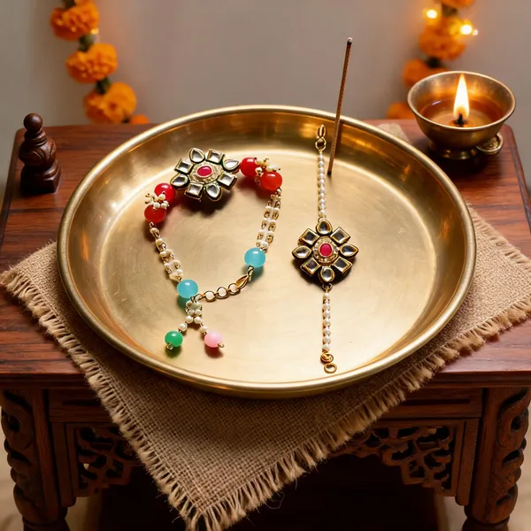 Multicolor_Rakhi_Alloy_For_Brother_And_Sister-In-Law_Pack_Of_2