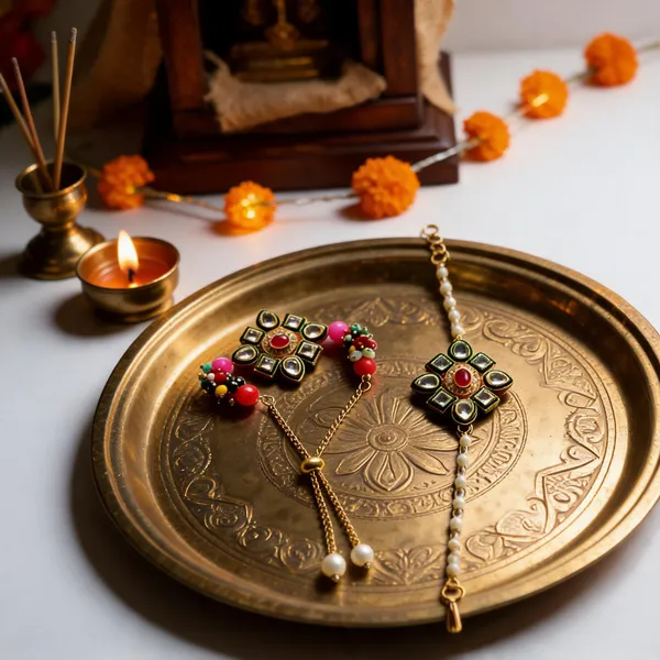 Multicolor_Rakhi_Alloy_For_Brother_And_Sister-In-Law_Pack_Of_2