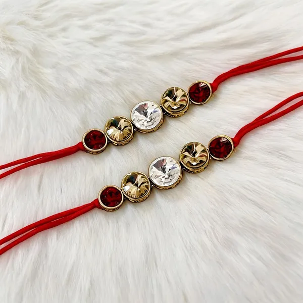 Multicolor_Rakhi,_Lumba,_Bracelet_Alloy_For_Brother_And_Sister-In-Law_Pack_Of_2