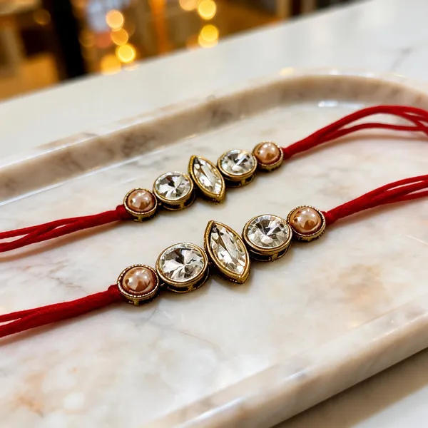 Multicolor_Rakhi,_Lumba,_Bracelet_Alloy_For_Brother_And_Sister-In-Law_Pack_Of_2