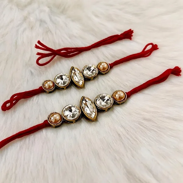 Multicolor_Rakhi,_Lumba,_Bracelet_Alloy_For_Brother_And_Sister-In-Law_Pack_Of_2