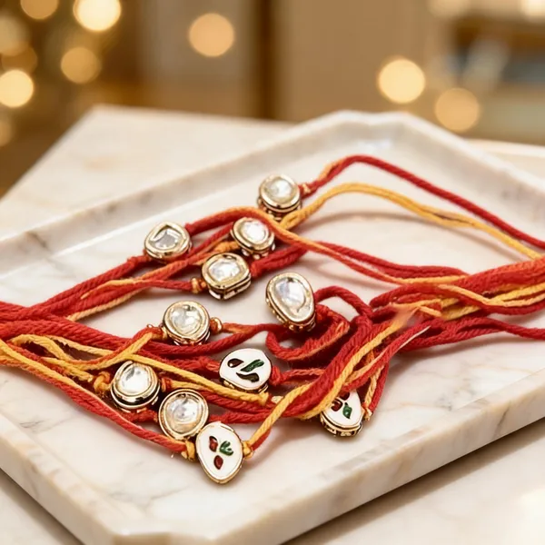 White_Rakhi,_Lumba,_Bracelet_Alloy_For_Brother_And_Sister-In-Law_Pack_Of_2
