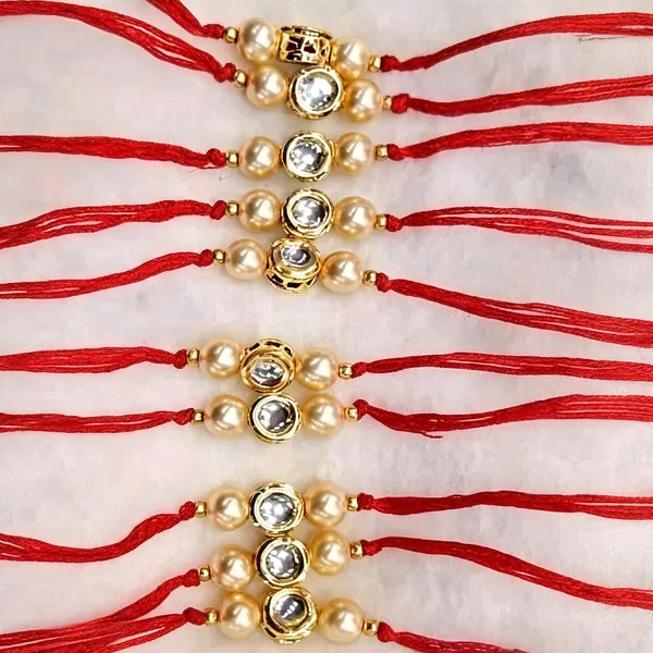 Light_Pink_And_White_Rakhi,_Lumba,_Bracelet_Alloy_For_Brother_And_Sister-In-Law_Pack_Of_1