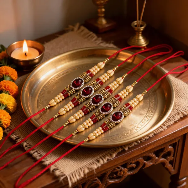 Multicolor_Rakhi_Alloy_For_Brother_And_Sister-In-Law_Pack_Of_2