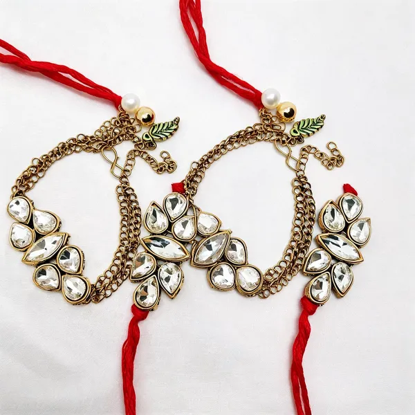 White_And_Red_Rakhi,_Lumba,_Bracelet_Alloy_For_Brother_And_Sister-In-Law_Pack_Of_2