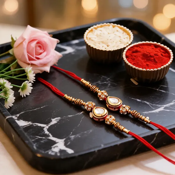 White_Rakhi,_Bracelet,_Chawal_Roli_Pack_Alloy_For_Brother_And_Sister-In-Law_Pack_Of_2
