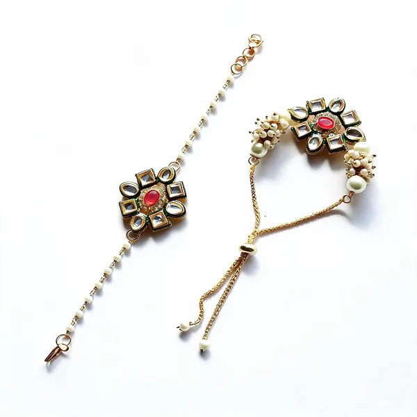 White_And_Multicolor_Rakhi_Alloy_For_Brother_And_Sister-In-Law_Pack_Of_2
