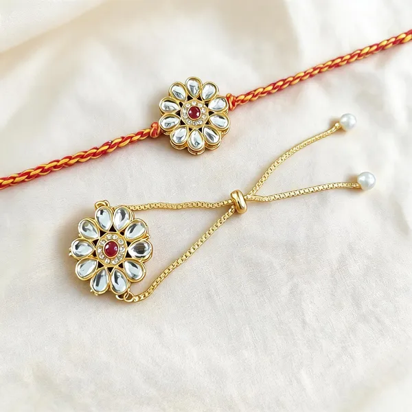Multicolor_Rakhi,_Lumba,_Bracelet_Alloy_For_Brother_And_Sister-In-Law_Pack_Of_2