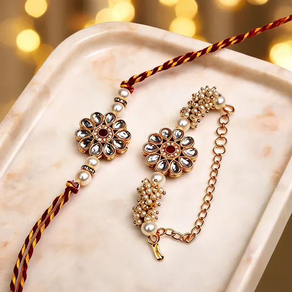Multicolor_Rakhi,_Lumba,_Bracelet_Alloy_For_Brother_And_Sister-In-Law_Pack_Of_2