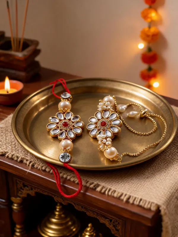 White_And_Maroon_Rakhi_Alloy_For_Brother_And_Sister-In-Law_Pack_Of_2