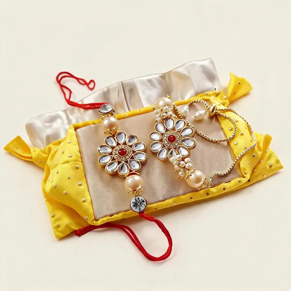 White_And_Maroon_Rakhi_Alloy_For_Brother_And_Sister-In-Law_Pack_Of_2