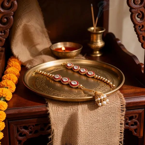 White_And_Maroon_Rakhi_Alloy_For_Brother_And_Sister-In-Law_Pack_Of_2