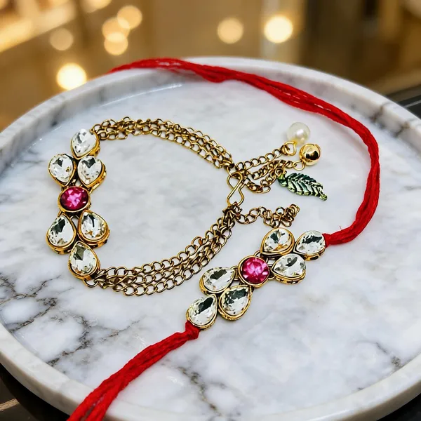 Dark_Pink_Rakhi,_Bracelet_Alloy_For_Women_And_Men_Pack_Of_2